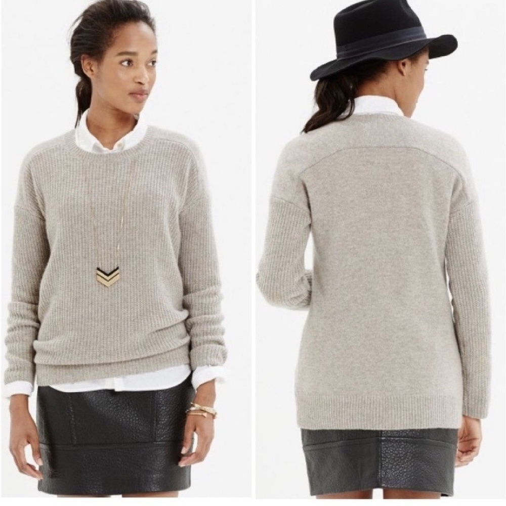 Madewell Knit Boxy Pullover Split Sides Sweater